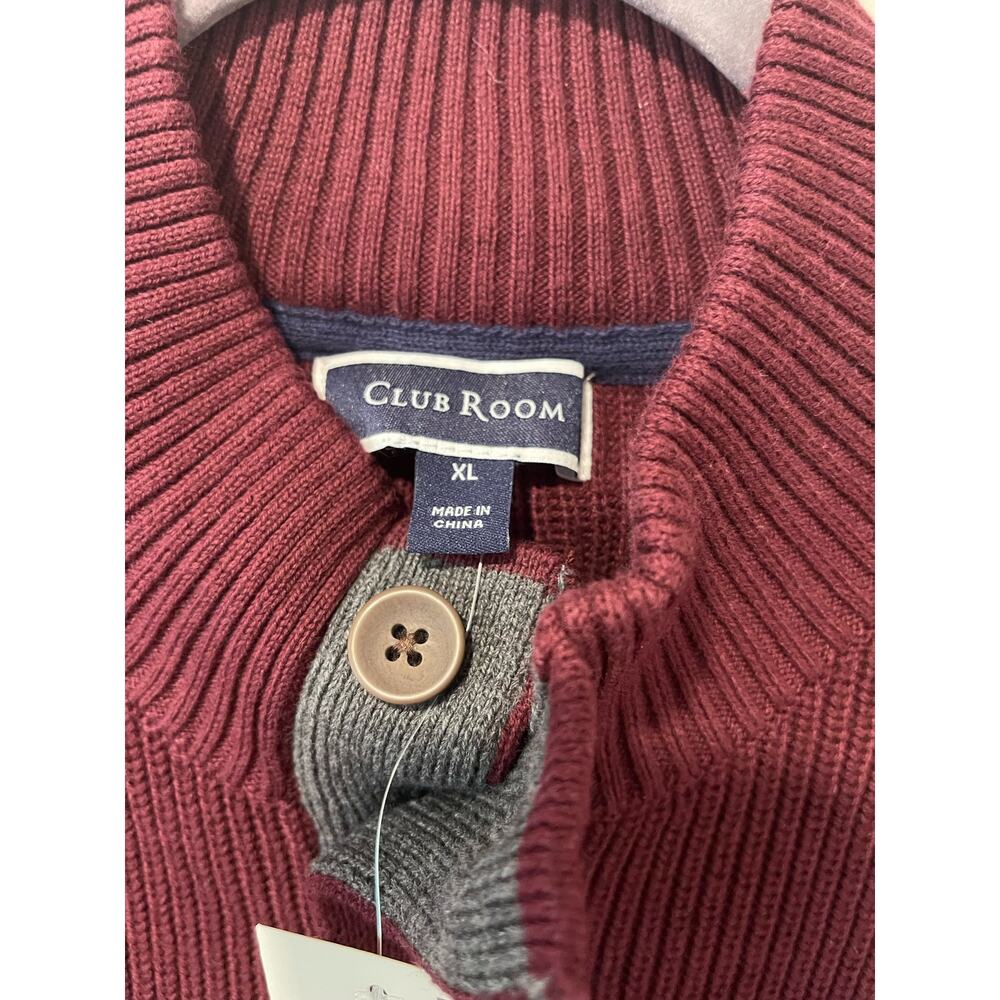 Club Room Mens Mock Neck Pullover Sweater Red Plum Size XL - Picture 4 of 5